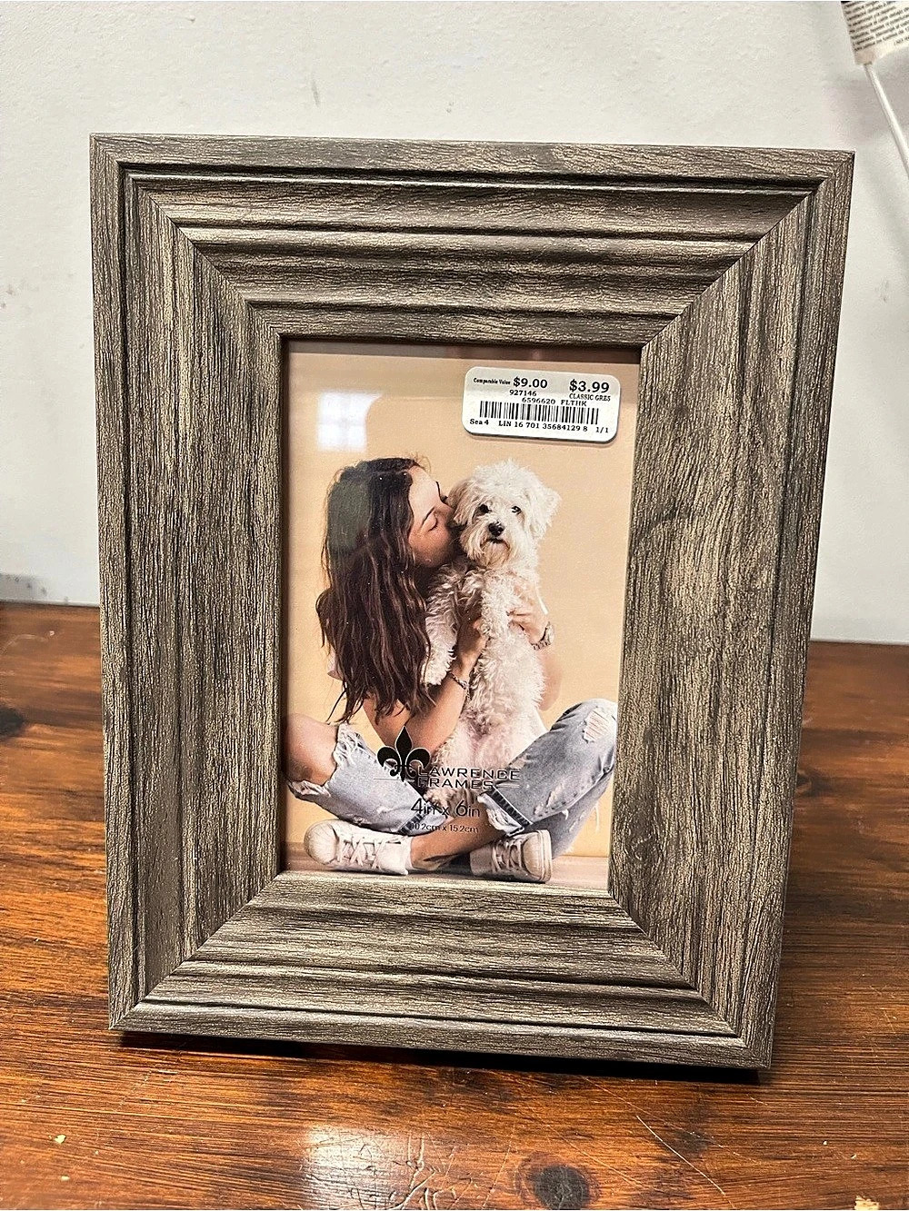 Lawrence Frames Classic Grey Wood Picture Frame 4x6 Gray